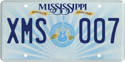 MS license plate XMS007