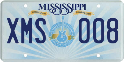 MS license plate XMS008