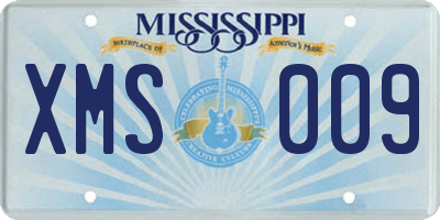 MS license plate XMS009