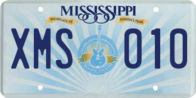 MS license plate XMS010