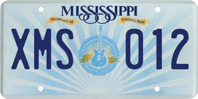 MS license plate XMS012