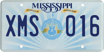 MS license plate XMS016