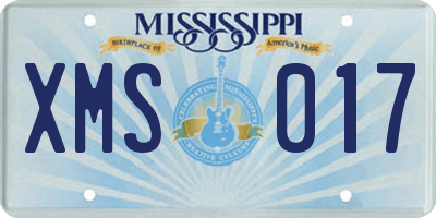 MS license plate XMS017