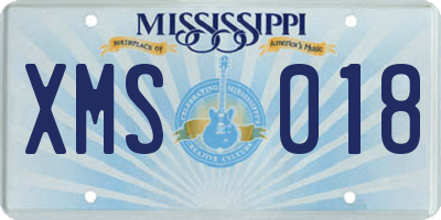 MS license plate XMS018