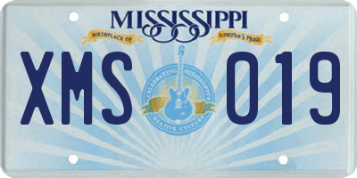 MS license plate XMS019