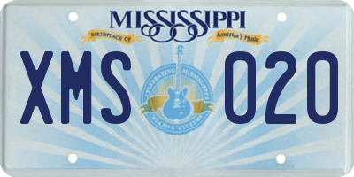 MS license plate XMS020