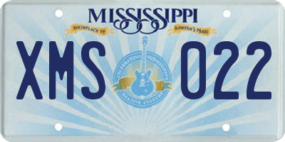 MS license plate XMS022