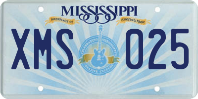 MS license plate XMS025