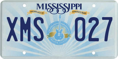 MS license plate XMS027