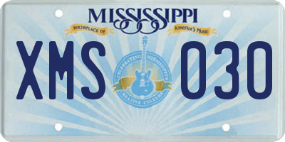 MS license plate XMS030