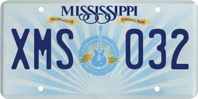 MS license plate XMS032