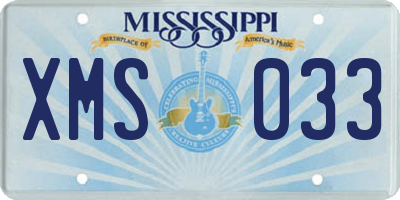 MS license plate XMS033