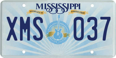 MS license plate XMS037
