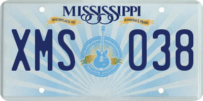 MS license plate XMS038