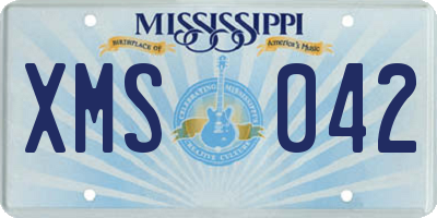 MS license plate XMS042