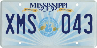 MS license plate XMS043