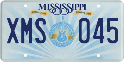 MS license plate XMS045