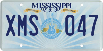 MS license plate XMS047