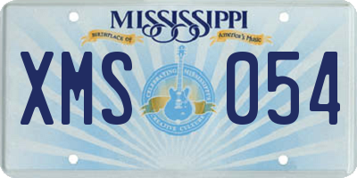 MS license plate XMS054