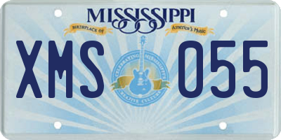MS license plate XMS055