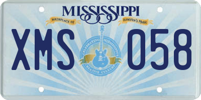 MS license plate XMS058