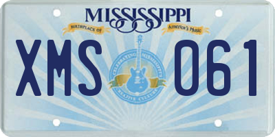 MS license plate XMS061