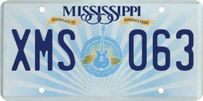 MS license plate XMS063