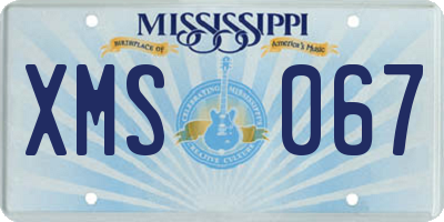 MS license plate XMS067