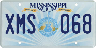 MS license plate XMS068