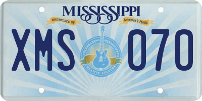 MS license plate XMS070