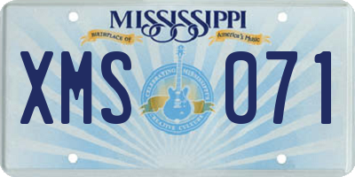 MS license plate XMS071