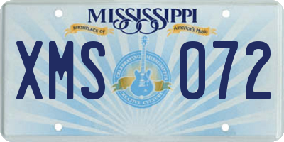 MS license plate XMS072