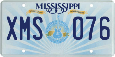 MS license plate XMS076