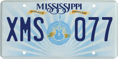 MS license plate XMS077