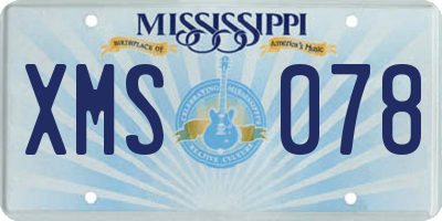 MS license plate XMS078