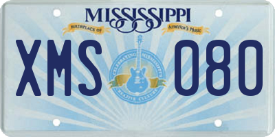 MS license plate XMS080