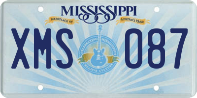 MS license plate XMS087