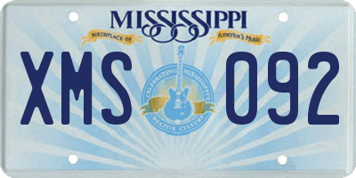 MS license plate XMS092