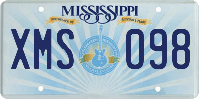 MS license plate XMS098