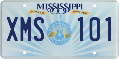 MS license plate XMS101