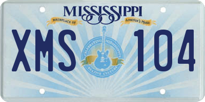 MS license plate XMS104