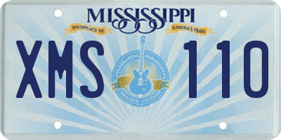 MS license plate XMS110