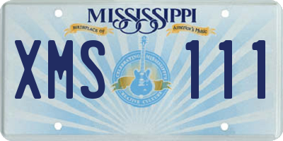 MS license plate XMS111