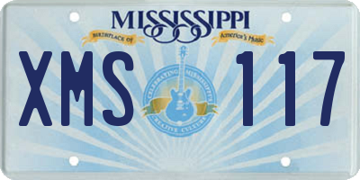 MS license plate XMS117
