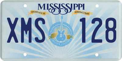 MS license plate XMS128