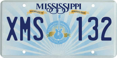 MS license plate XMS132