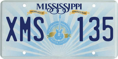 MS license plate XMS135