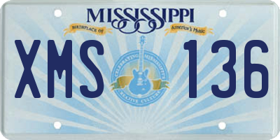 MS license plate XMS136