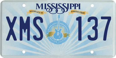 MS license plate XMS137