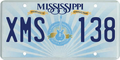 MS license plate XMS138